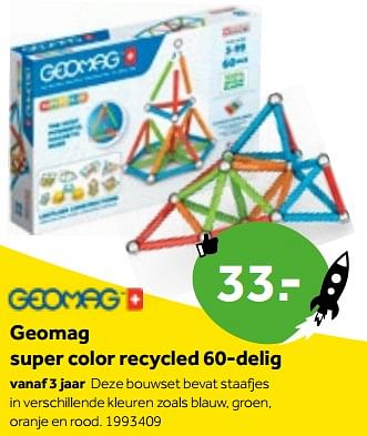 Aanbiedingen Geomag super color recycled 60-delig - Geomag Kids - Geldig van 01/10/2022 tot 05/12/2022 bij Intertoys