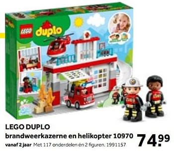 Aanbiedingen Lego duplo brandweerkazerne en helikopter 10970 - Lego - Geldig van 01/10/2022 tot 05/12/2022 bij Intertoys