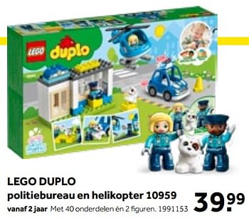 Aanbiedingen Lego duplo politiebureau en helikopter 10959 - Lego - Geldig van 01/10/2022 tot 05/12/2022 bij Intertoys