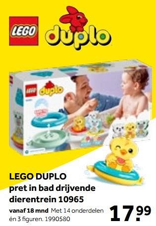 Aanbiedingen Lego duplo pret in bad drijvende dierentrein 10965 - Lego - Geldig van 01/10/2022 tot 05/12/2022 bij Intertoys