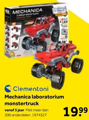 Aanbiedingen Mechanica laboratorium monstertruck - Clementoni - Geldig van 01/10/2022 tot 05/12/2022 bij Intertoys