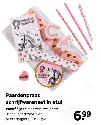 Aanbiedingen Paardenpraat schrijfwarenset in etui - Huismerk - Intertoys - Geldig van 01/10/2022 tot 05/12/2022 bij Intertoys