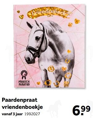 Aanbiedingen Paardenpraat vriendenboekje - Huismerk - Intertoys - Geldig van 01/10/2022 tot 05/12/2022 bij Intertoys