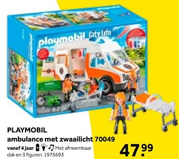 Aanbiedingen Playmobil ambulance met zwaailicht 70049 - Playmobil - Geldig van 01/10/2022 tot 05/12/2022 bij Intertoys