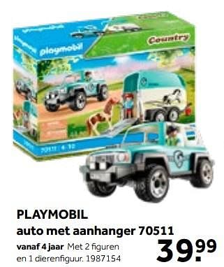 Aanbiedingen Playmobil auto met aanhanger 70511 - Playmobil - Geldig van 01/10/2022 tot 05/12/2022 bij Intertoys