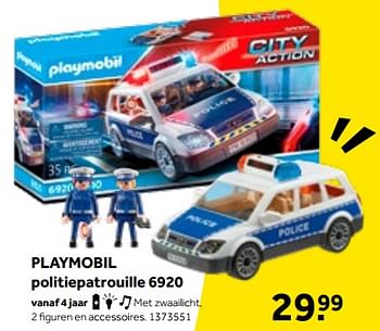 Aanbiedingen Playmobil politiepatrouille 6920 - Playmobil - Geldig van 01/10/2022 tot 05/12/2022 bij Intertoys