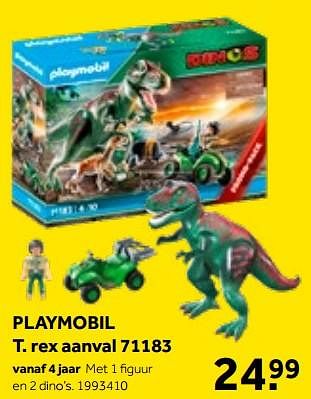 Aanbiedingen Playmobil t. rex aanval 71183 - Playmobil - Geldig van 01/10/2022 tot 05/12/2022 bij Intertoys