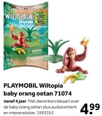 Aanbiedingen Playmobil wiltopia baby orang oetan 71074 - Playmobil - Geldig van 01/10/2022 tot 05/12/2022 bij Intertoys