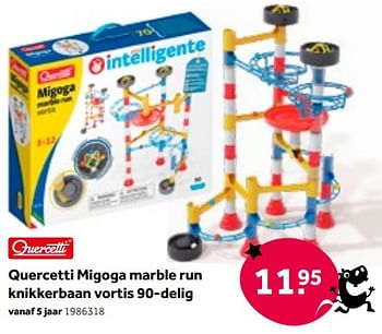 Aanbiedingen Quercetti migoga marble run knikkerbaan vortis - Quercetti - Geldig van 01/10/2022 tot 05/12/2022 bij Intertoys