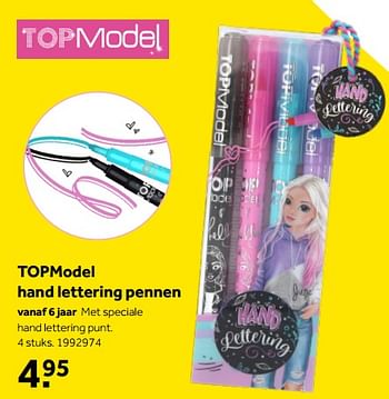 Aanbiedingen Topmodel hand lettering pennen - Top Model - Geldig van 01/10/2022 tot 05/12/2022 bij Intertoys