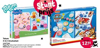 Aanbiedingen Totum 2-in-1 knutselset peppa pig - Totum - Geldig van 01/10/2022 tot 05/12/2022 bij Intertoys