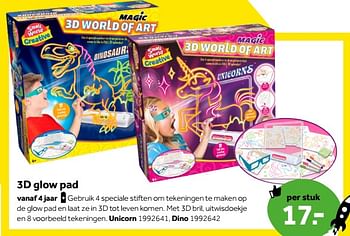 Aanbiedingen 3d glow pad unicorn - Small World Creative - Geldig van 01/10/2022 tot 05/12/2022 bij Intertoys