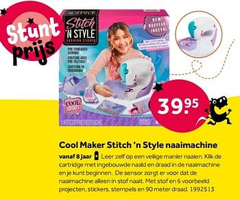 Aanbiedingen Cool maker stitch ‘n style naaimachine - Cool maker - Geldig van 01/10/2022 tot 05/12/2022 bij Intertoys