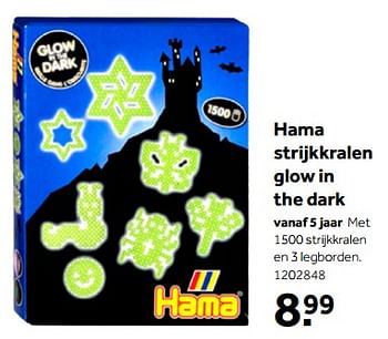 Aanbiedingen Hama strijkkralen glow in the dark - Hama - Geldig van 01/10/2022 tot 05/12/2022 bij Intertoys