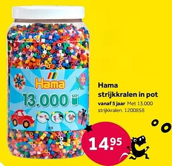 Aanbiedingen Hama strijkkralen in pot - Hama - Geldig van 01/10/2022 tot 05/12/2022 bij Intertoys