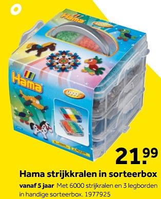 Aanbiedingen Hama strijkkralen in sorteerbox - Hama - Geldig van 01/10/2022 tot 05/12/2022 bij Intertoys