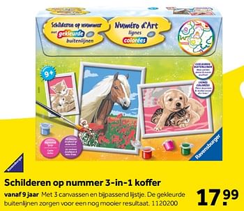 Aanbiedingen Schilderen op nummer 3-in-1 koffer - Ravensburger - Geldig van 01/10/2022 tot 05/12/2022 bij Intertoys