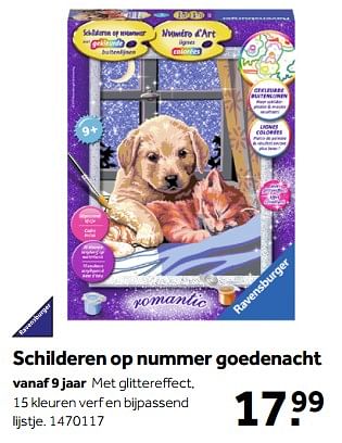 Aanbiedingen Schilderen op nummer goedenacht - Ravensburger - Geldig van 01/10/2022 tot 05/12/2022 bij Intertoys