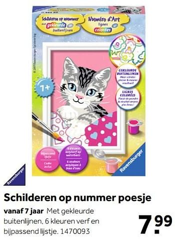 Aanbiedingen Schilderen op nummer poesje - Ravensburger - Geldig van 01/10/2022 tot 05/12/2022 bij Intertoys