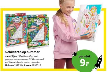 Aanbiedingen Schilderen op nummer unicorn - Huismerk - Intertoys - Geldig van 01/10/2022 tot 05/12/2022 bij Intertoys