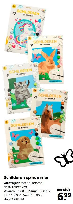 Aanbiedingen Schilderen op nummer unicorn - Huismerk - Intertoys - Geldig van 01/10/2022 tot 05/12/2022 bij Intertoys