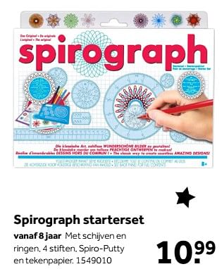 Aanbiedingen Spirograph starterset - Spirograph - Geldig van 01/10/2022 tot 05/12/2022 bij Intertoys