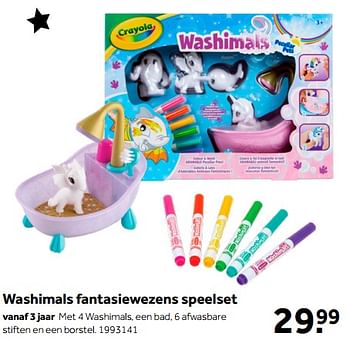 Aanbiedingen Washimals fantasiewezens speelset - Crayola - Geldig van 01/10/2022 tot 05/12/2022 bij Intertoys