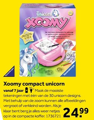 Aanbiedingen Xoomy compact unicorn - Ravensburger - Geldig van 01/10/2022 tot 05/12/2022 bij Intertoys