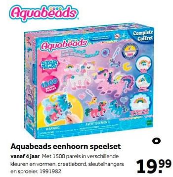 Aanbiedingen Aquabeads eenhoorn speelset - Aquabeads - Geldig van 01/10/2022 tot 05/12/2022 bij Intertoys