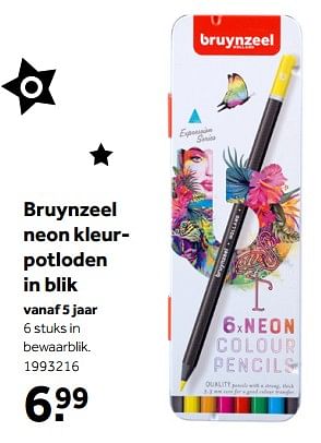 Aanbiedingen Bruynzeel neon kleurpotloden - Bruynzeel - Geldig van 01/10/2022 tot 05/12/2022 bij Intertoys