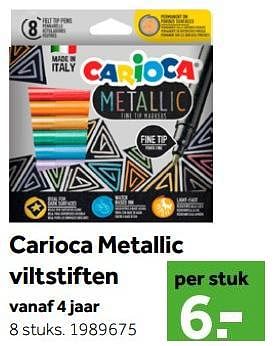 Aanbiedingen Carioca metallic viltstiften - Carioca - Geldig van 01/10/2022 tot 05/12/2022 bij Intertoys