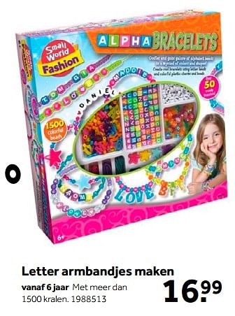 Aanbiedingen Letter armbandjes maken - Small World Creative - Geldig van 01/10/2022 tot 05/12/2022 bij Intertoys