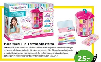 Aanbiedingen Make it real 5-in-1 armbandjes toren - Make it Real - Geldig van 01/10/2022 tot 05/12/2022 bij Intertoys