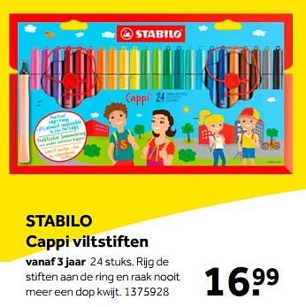 Aanbiedingen Stabilo cappi viltstiften - Stabilo - Geldig van 01/10/2022 tot 05/12/2022 bij Intertoys