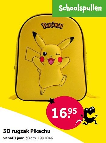 Aanbiedingen 3d rugzak pikachu - Pokemon - Geldig van 01/10/2022 tot 05/12/2022 bij Intertoys