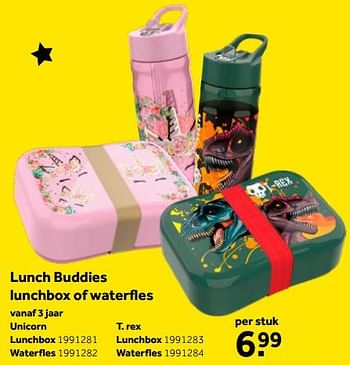 Aanbiedingen Lunch buddies lunchbox of waterfles - Lunch Buddies - Geldig van 01/10/2022 tot 05/12/2022 bij Intertoys