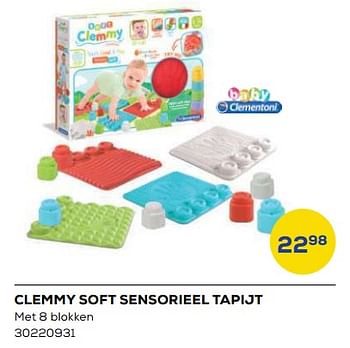 Aanbiedingen Clemmy soft sensorieel tapijt - Clementoni - Geldig van 21/10/2022 tot 07/12/2022 bij Supra Bazar