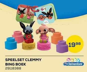 Aanbiedingen Speelset clemmy bing boek - Clementoni - Geldig van 21/10/2022 tot 07/12/2022 bij Supra Bazar