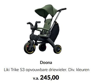 Aanbiedingen Doona liki trike s3 opvouwbare driewieler - Doona - Geldig van 18/10/2022 tot 14/11/2022 bij Babypark