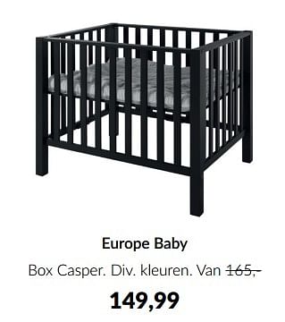 Aanbiedingen Europe baby box casper - Europe baby - Geldig van 18/10/2022 tot 14/11/2022 bij Babypark