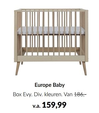 Aanbiedingen Europe baby box evy - Europe baby - Geldig van 18/10/2022 tot 14/11/2022 bij Babypark