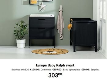 Aanbiedingen Europe baby ralph zwart - Europe baby - Geldig van 18/10/2022 tot 14/11/2022 bij Babypark