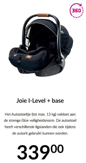 Aanbiedingen Joie i-level + base - Joie - Geldig van 18/10/2022 tot 14/11/2022 bij Babypark