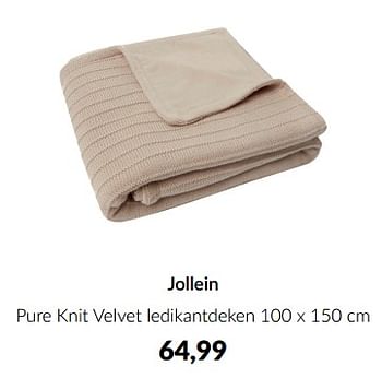 Aanbiedingen Jollein pure knit velvet ledikantdeken - Jollein - Geldig van 18/10/2022 tot 14/11/2022 bij Babypark