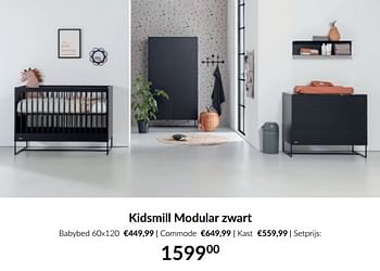 Aanbiedingen Kidsmill modular zwart - Kidsmill - Geldig van 18/10/2022 tot 14/11/2022 bij Babypark