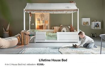 Aanbiedingen Lifetime 4-in-1 house bed incl rolbodem - Lifetime - Geldig van 18/10/2022 tot 14/11/2022 bij Babypark