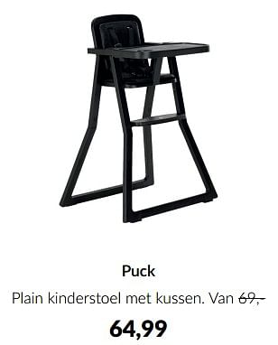 Aanbiedingen Puck plain kinderstoel met kussen - Puck - Geldig van 18/10/2022 tot 14/11/2022 bij Babypark