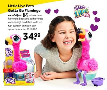 Aanbiedingen Little live pets gotta go flamingo - Little Live Pets - Geldig van 01/10/2022 tot 05/12/2022 bij Intertoys