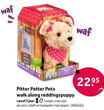 Aanbiedingen Pitter patter pets walk along reddingspuppy - Addo - Geldig van 01/10/2022 tot 05/12/2022 bij Intertoys