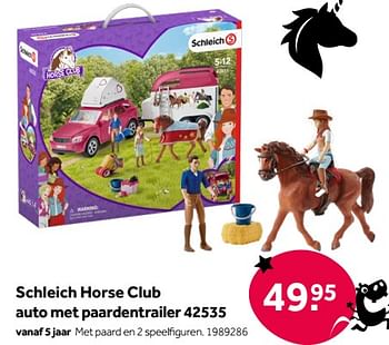 Aanbiedingen Schleich horse club auto met paardentrailer 42535 - Schleich - Geldig van 01/10/2022 tot 05/12/2022 bij Intertoys